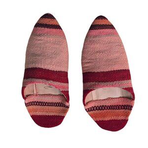 Verve Culture Kilim Mules Slipper Moroccan Berber Boho Leather Pointed Sole Toe